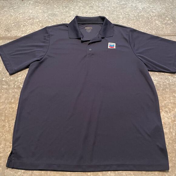 Chevron Gas Embroidered Polo Shirt Mens XL Blue Workwear Uniform Employee Fuel - Picture 1 of 8